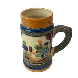 Vintage 3D German Ceramic Beer Stein Decor  Made In Japan ‎ 7" Farmhouse Kitchen